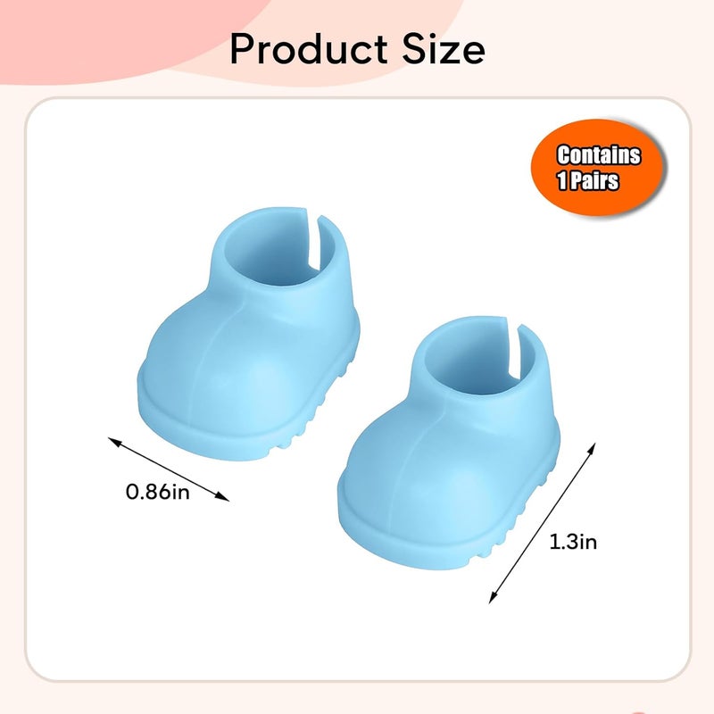 sunla Store Doll Shoes for 17cm Doll, Cute Mini Shoes Accessories for 17cm Dolls Sitting Standing Series, Silicone Doll Rain Shoes Boots(1 Pair Blue) - Image 3